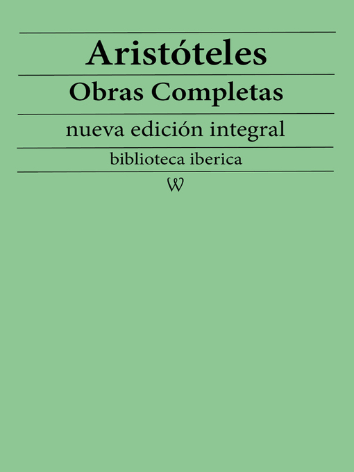 Title details for Aristóteles Obras completas by Aristóteles - Available